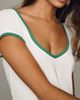 Maeve Cotton V-Neck Tee - 2