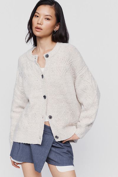 Maeve Cotton Wool Blend Cardigan