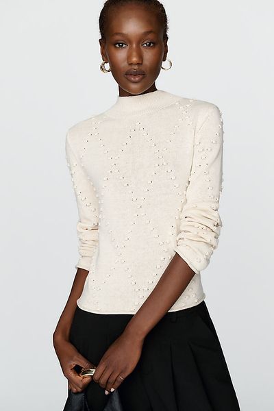 Maeve Cotton Wool Mock Neck Sweater