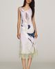Maeve Cowl-Neck Lace Trim Sleeveless Midi Dress - 1