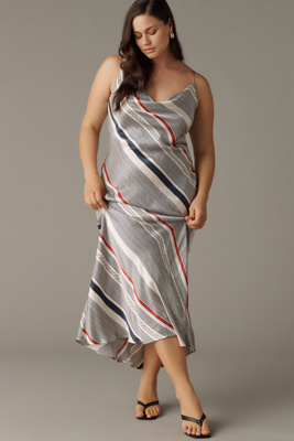 knee length dresses for ladies Astr The Label | Varya Satin Cowl Neck Maxi Dress in Baby Blue main image 1