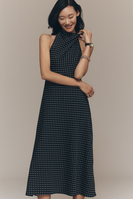 sachin and babi light blue dress Cotton Sleeveless Square-Neck Tile Printed Midi Dr main image 1