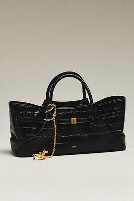 Maeve Dachshund Metal Charm Tote Bag