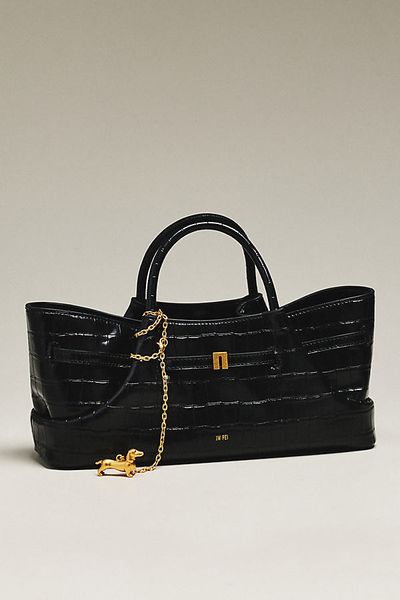 Maeve Dachshund Metal Charm Tote Bag