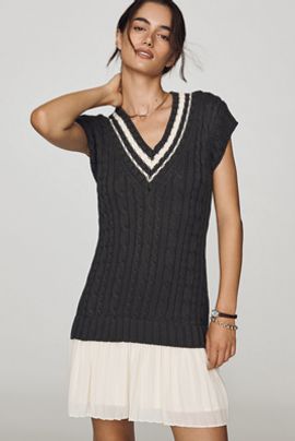 Maeve Delphine Twofer Sweater Mini Dress