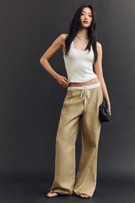 Maeve Double Waistband Pull-On Pants