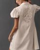 Maeve Embroidered Puff-Sleeve Mini Shirt Dress - 2