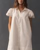Maeve Embroidered Puff-Sleeve Mini Shirt Dress - 3