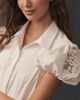 Maeve Embroidered Puff-Sleeve Mini Shirt Dress - 4