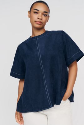 Maeve Emmy Faux-Suede Swing Blouse by Maeve