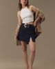 Maeve European Linen Stretch Side Slit Mini Skirt - 1