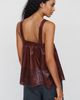 Maeve Faux-Leather Babydoll Tank Top - 4