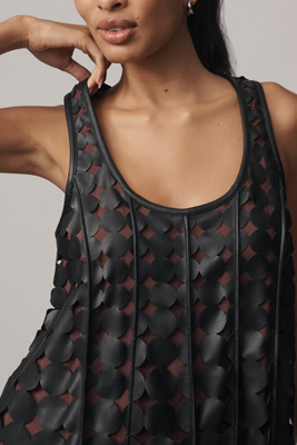 Maeve - Faux-Leather Sleeveless Swing Dress Maeve - Faux-Leather Sleeveless Swing Dress