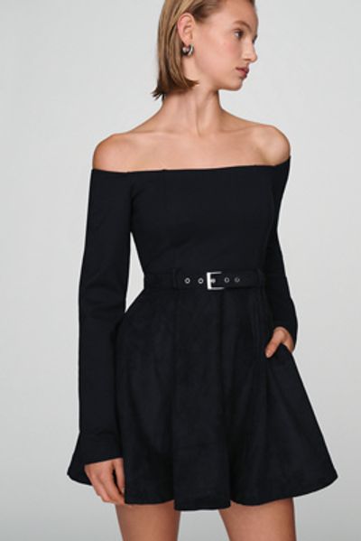 Maeve Faux-Suede Belted Mini Dress