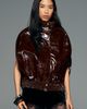 Maeve Faux Leather Capelet Jacket - 1