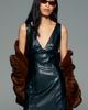 Maeve Faux Leather Scoop Neck Mini Dress - 1