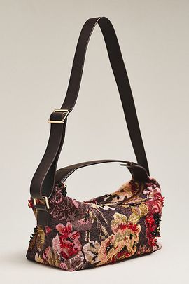 Maeve Floral Beaded Boxy Shoulder Bag