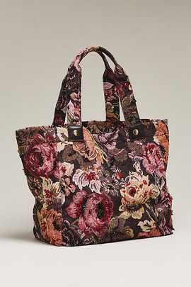 Maeve Floral Beaded Tote Bag