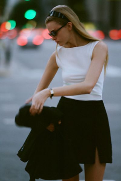 Maeve Gemma Linen Stretch Mini Skirt