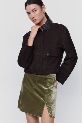 Maeve Gemma Velvet Mini Skirt
