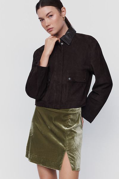 Maeve Gemma Velvet Mini Skirt