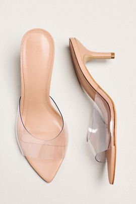 Maeve Gianna PVC Pointed-Toe Mule Heels