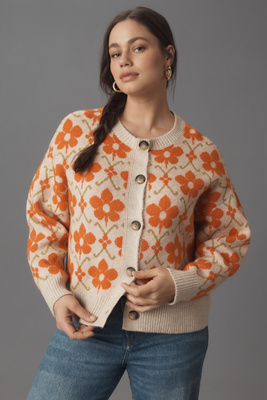 Maeve - Graphic Intarsia Cardigan Sweater