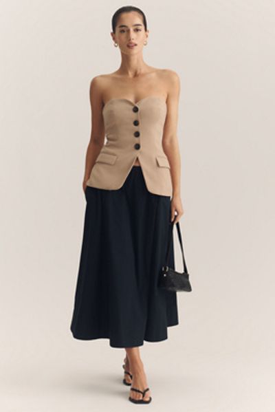 Maeve Hallie 100% Cotton Pull-On Midi Skirt