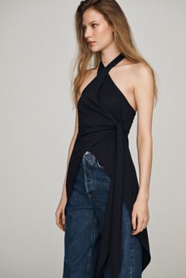 Maeve Halter Wrap Tunic Top