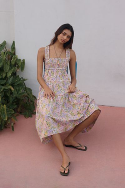 Maeve Helena Cotton Tiered Midi Dress