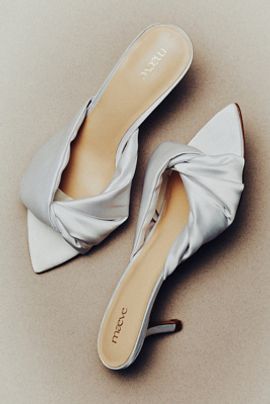 Maeve Ilora Satin Twist Mule Heels