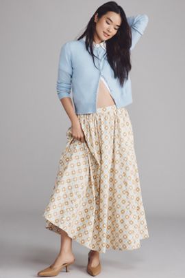 Maeve Jacie Poplin Printed Maxi Skirt by Maeve