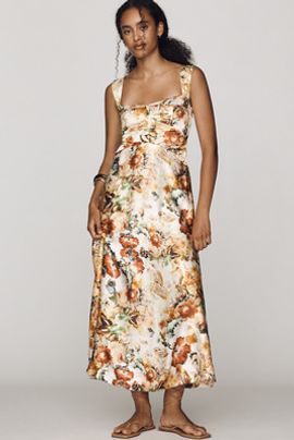 Maeve Jocelyn Midi Slip Dress by Burcu Korkmazyurek