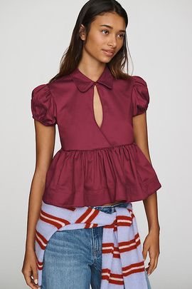 Maeve Keyhole Peplum Top