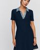 Maeve Knit Denim and Lace Mini Dress - 1