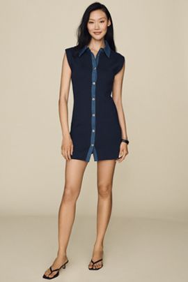 Maeve Knit Mini Shirt Dress