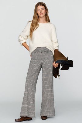 Maeve Knit Plaid Trousers Pants