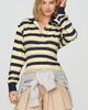 Maeve Lace-Trim Corsetted Long-Sleeve Polo - 1