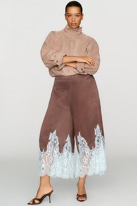 Maeve Lace Trim Culotte Pants