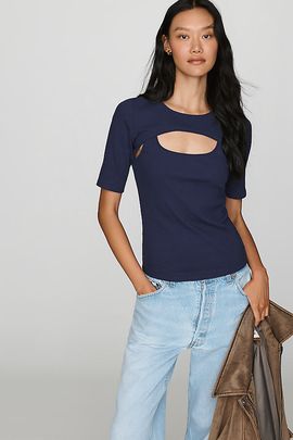 Maeve Layered Cutout Top