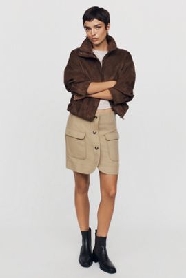Maeve Layered Suiting Mini Skirt