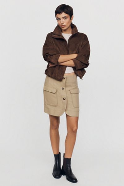 Maeve Layered Suiting Mini Skirt
