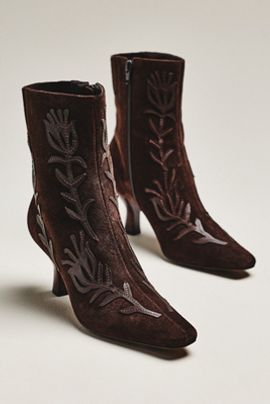 Maeve Leather Appliqué Ankle Boots