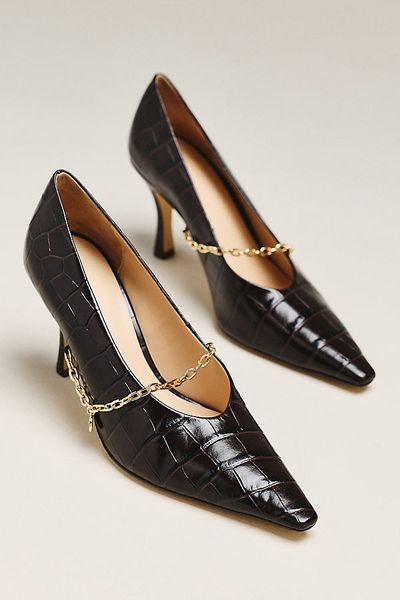 Maeve Leather Chain Pumps