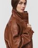 Maeve Leather Funnel Neck Jacket - 3