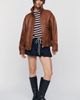 Maeve Leather Funnel Neck Jacket - 4