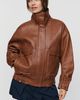 Maeve Leather Funnel Neck Jacket - 5