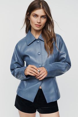 Maeve Leather Tailored Jacket