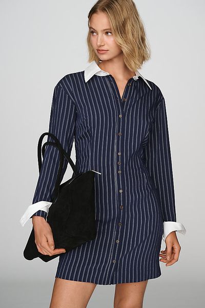 Maeve Long Sleeve Slim Mini Shirtdress
