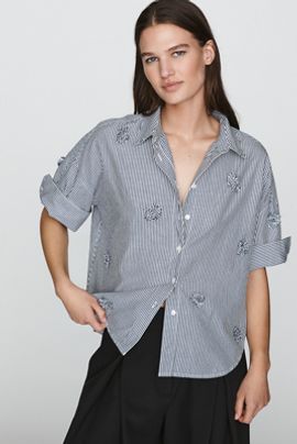 Maeve Mabel 100% Cotton Boxy Oxford Shir Top